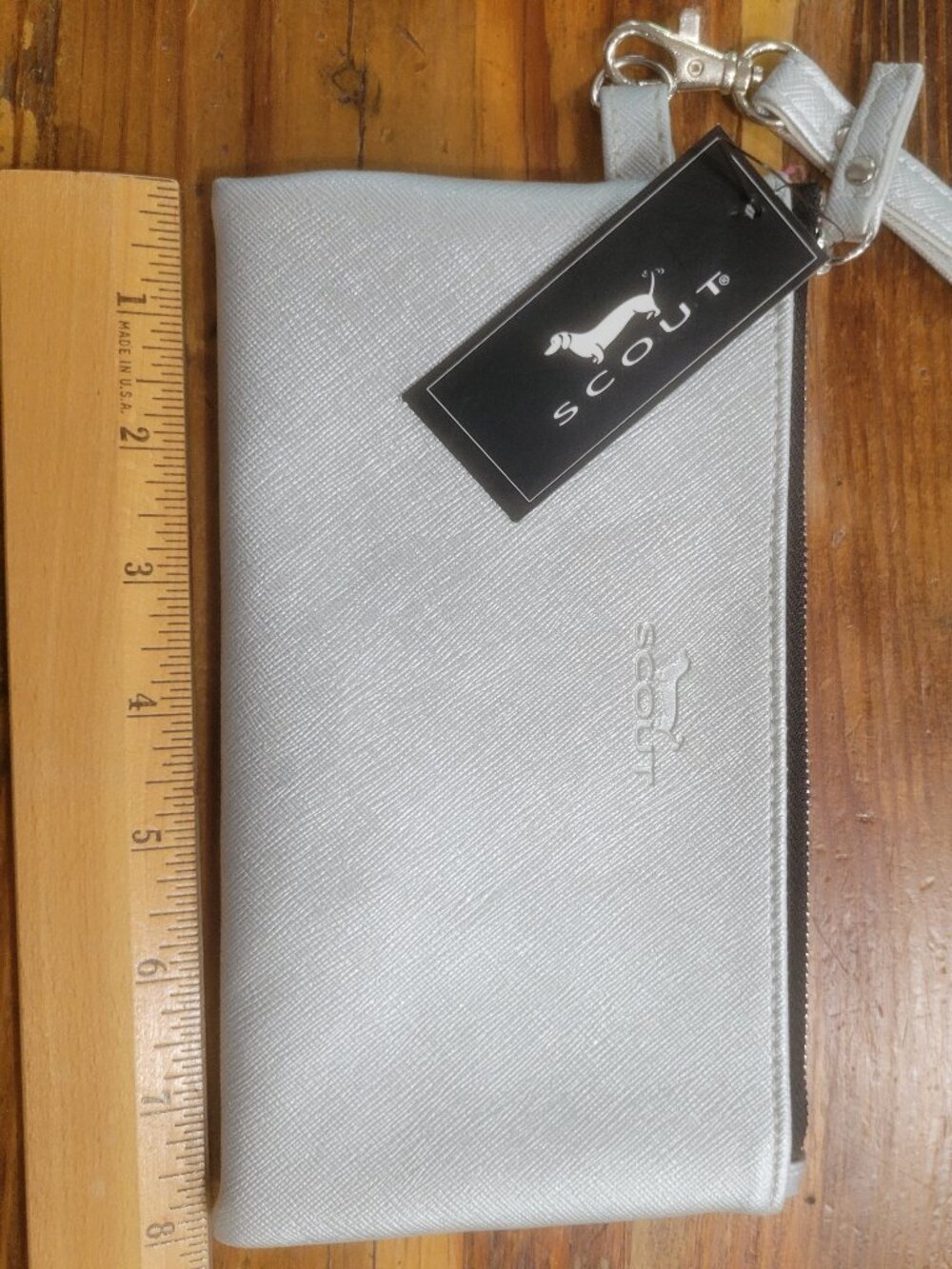 Scout Kate Wristlet Bag Purse Silver Pink 8” x 4” New with Tags